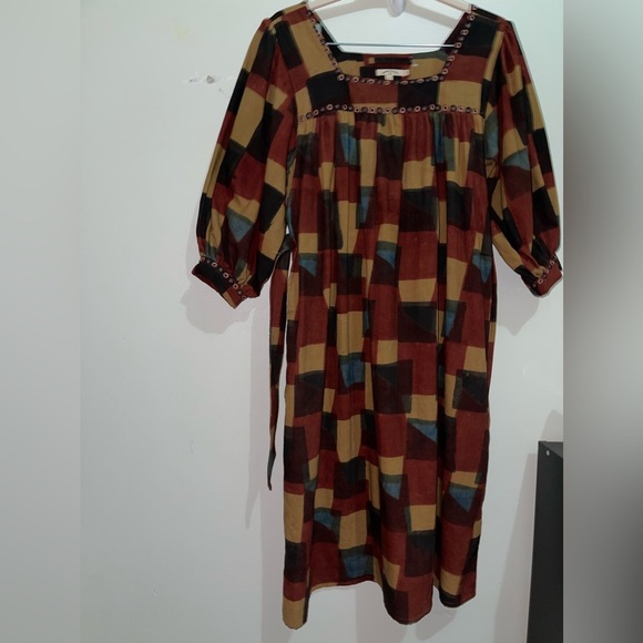 Umber & Ochre Devi Peasant Dress in Blocks NWOT - Picture 11 of 14